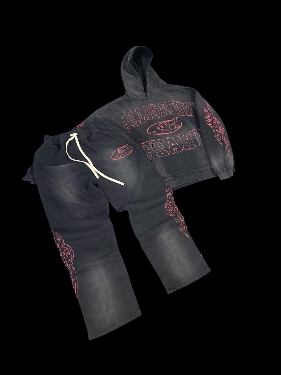 Alligator Heart Blk & Red Set